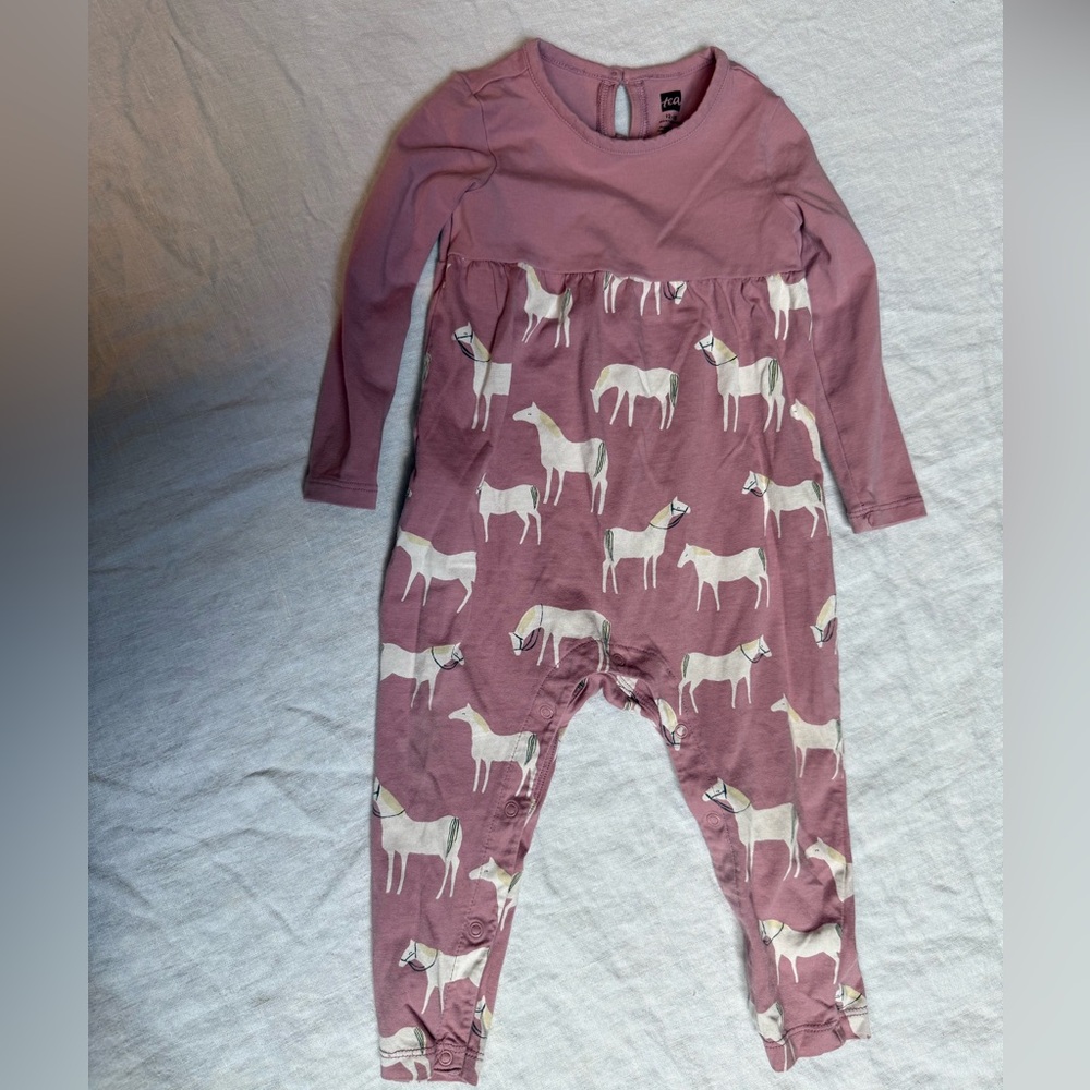 Tea collection horse print jumpsuit romper one piece